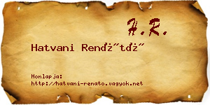 Hatvani Renátó névjegykártya