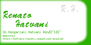 renato hatvani business card